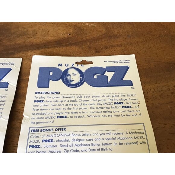 Vintage 1993 Set of 2 Madonna Pogz (Pogs) Series 1 SEALED - Picture 11 of 13